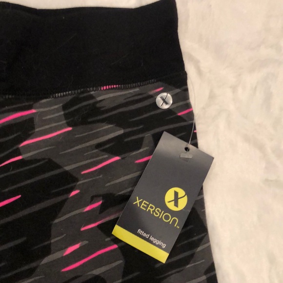 🎉🎉HP🎉🎉 Girls Black Pink Camo Stretch Leggings Pants - Picture 4 of 7